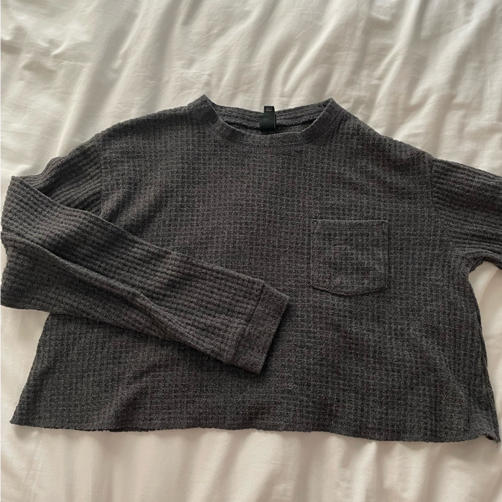 Wild fable cropped waffle knit tee